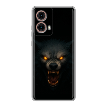 Силиконовый чехол на Motorola Moto G85 с принтом Волк