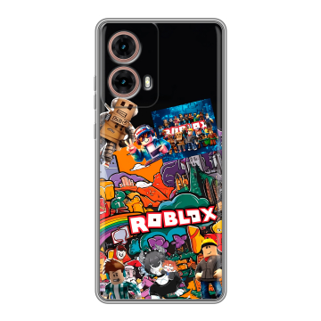 Силиконовый чехол на Motorola Moto G85 с принтом Roblox Роблокс