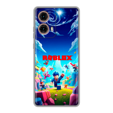 Силиконовый чехол на Motorola Moto G85 с принтом Roblox Роблокс