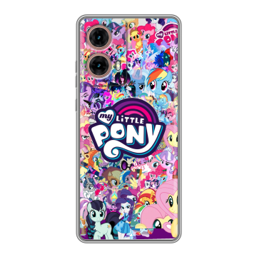 Силиконовый чехол на Motorola Moto G85 с принтом My little pony Дружба чудо