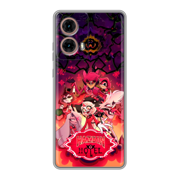 Силиконовый чехол на Motorola Moto G85 с принтом Hazbin Hotel Отель Хазбин