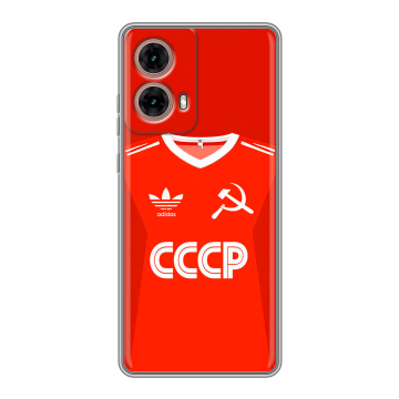 Силиконовый чехол на Motorola Moto G85 с принтом Флаг Герб СССР