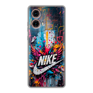 Силиконовый чехол на Motorola Moto G85 с принтом Nike Найк