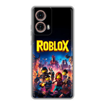 Силиконовый чехол на Motorola Moto G85 с принтом Roblox Роблокс