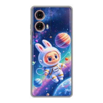 Силиконовый чехол на Motorola Moto G85 с принтом Labubu Лабубу