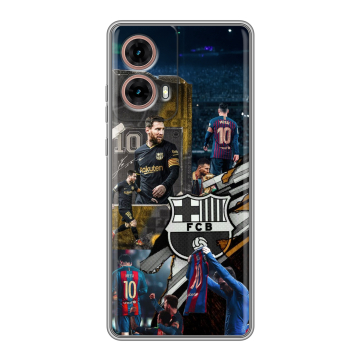 Силиконовый чехол на Motorola Moto G85 с принтом Messi Barcelona