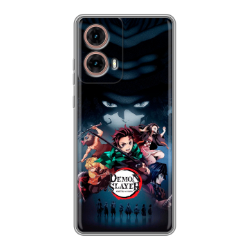 Силиконовый чехол на Motorola Moto G85 с принтом Demon Slayer Клинок рассекающий демонов