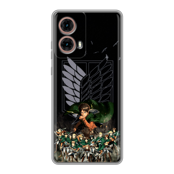 Силиконовый чехол на Motorola Moto G85 с принтом Атака титанов