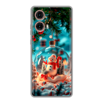 Силиконовый чехол на Motorola Moto G85 с принтом Новый год