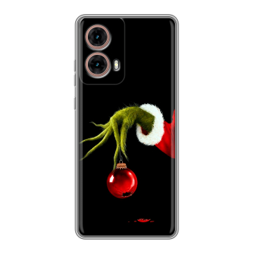 Силиконовый чехол на Motorola Moto G85 с принтом Новый год Гринч