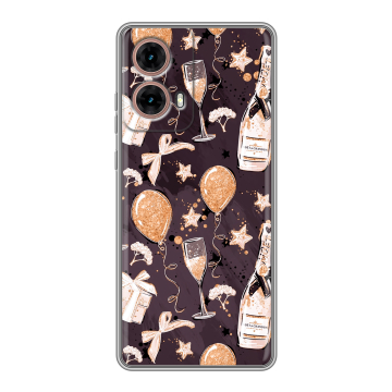 Силиконовый чехол на Motorola Moto G85 с принтом Новый год