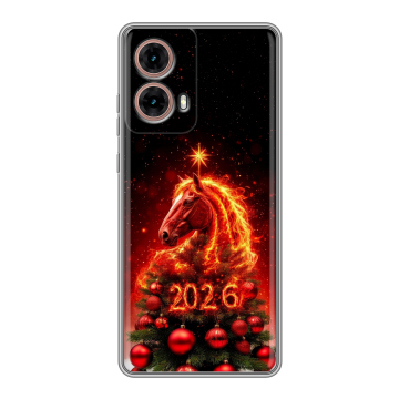 Силиконовый чехол на Motorola Moto G85 с принтом Новый год