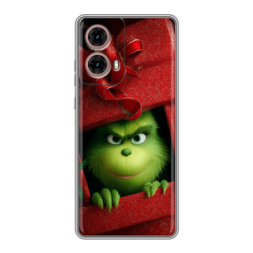 Силиконовый чехол на Motorola Moto G85 с принтом Новый год