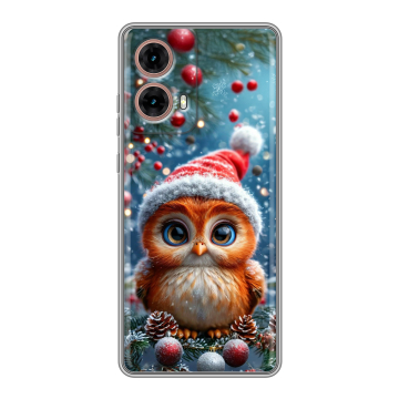 Силиконовый чехол на Motorola Moto G85 с принтом Новый год