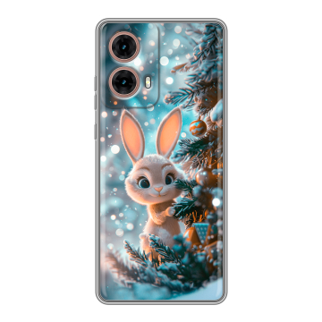 Силиконовый чехол на Motorola Moto G85 с принтом Новый год