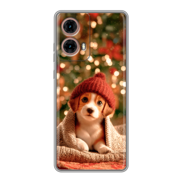 Силиконовый чехол на Motorola Moto G85 с принтом Новый год