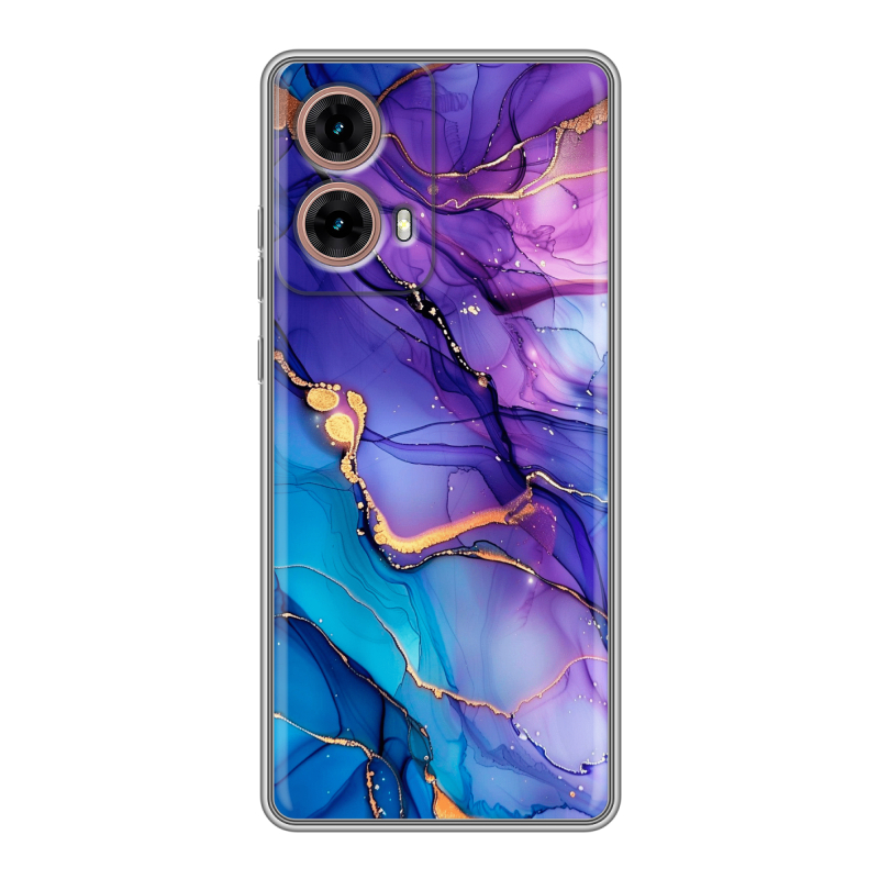 Силиконовый чехол на Motorola Moto G85 с принтом синий мрамор Силиконовый чехол на Motorola Moto G85 с принтом синий мрамор