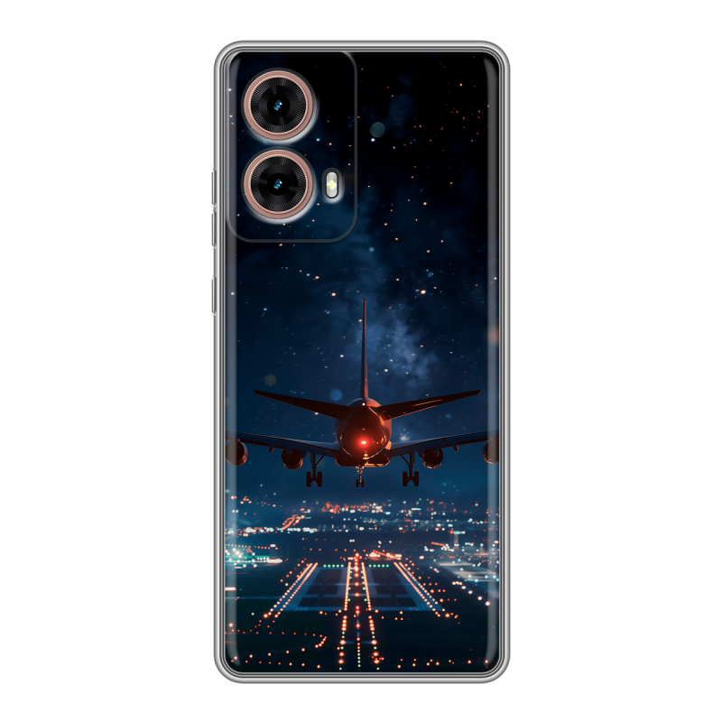 Силиконовый чехол на Motorola Moto G85 с принтом самолет Силиконовый чехол на Motorola Moto G85 с принтом самолет