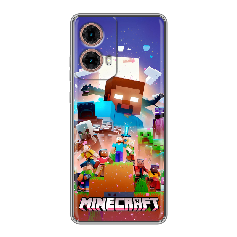 Силиконовый чехол на Motorola Moto G85 с принтом Майнкрафт Minecraft Силиконовый чехол на Motorola Moto G85 с принтом Майнкрафт Minecraft