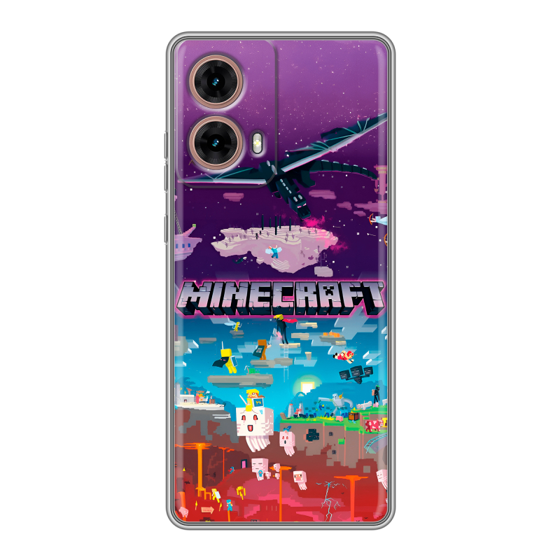 Силиконовый чехол на Motorola Moto G85 с принтом Майнкрафт Minecraft Силиконовый чехол на Motorola Moto G85 с принтом Майнкрафт Minecraft