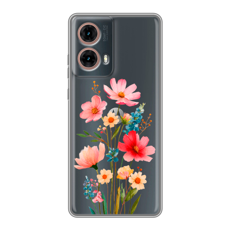 Силиконовый чехол на Motorola Moto G85 с принтом Цветы Силиконовый чехол на Motorola Moto G85 с принтом Цветы