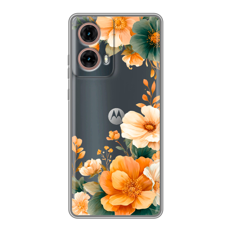 Силиконовый чехол на Motorola Moto G85 с принтом Цветы принт Силиконовый чехол на Motorola Moto G85 с принтом Цветы принт