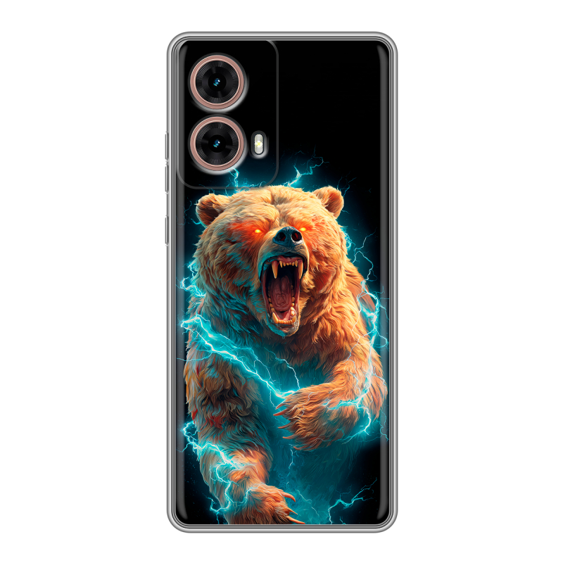 Силиконовый чехол на Motorola Moto G85 с принтом Медведь Силиконовый чехол на Motorola Moto G85 с принтом Медведь