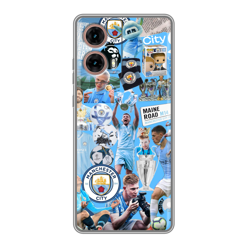 Силиконовый чехол на Motorola Moto G85 с принтом Man City Манчестер Сити Силиконовый чехол на Motorola Moto G85 с принтом Man City Манчестер Сити