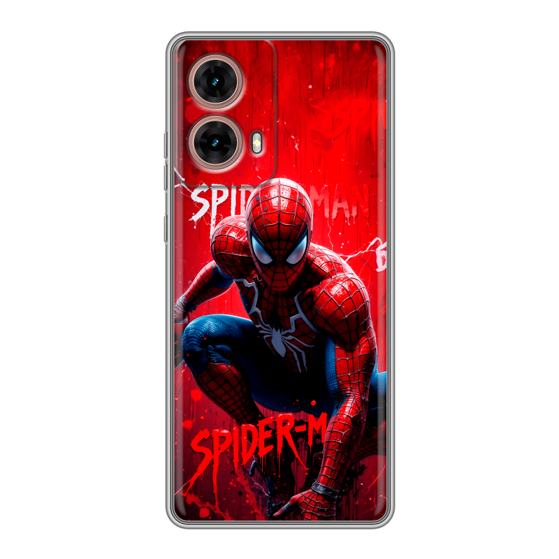 Силиконовый чехол на Motorola Moto G85 с принтом Spiderman Человек паук Силиконовый чехол на Motorola Moto G85 с принтом Spiderman Человек паук