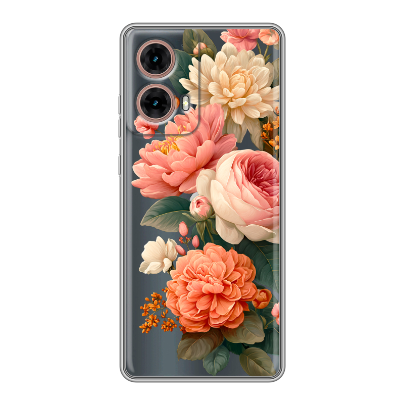 Силиконовый чехол на Motorola Moto G85 с принтом цветы Силиконовый чехол на Motorola Moto G85 с принтом цветы