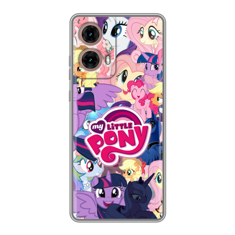 Силиконовый чехол на Motorola Moto G85 с принтом My little pony Дружба чудо Силиконовый чехол на Motorola Moto G85 с принтом My little pony Дружба чудо