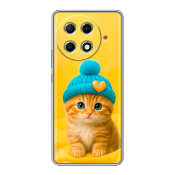 Силиконовый чехол на Tecno Camon 30S Pro с принтом Котенок в шапке Силиконовый чехол на Tecno Camon 30S Pro с принтом Котенок в шапке