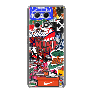 Силиконовый чехол на Tecno Camon 30S Pro с принтом Найк Nike яркий