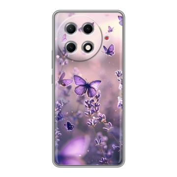 Силиконовый чехол на Tecno Camon 30S Pro с принтом бабочки и лаванда