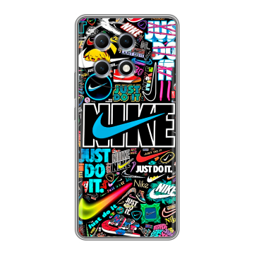 Силиконовый чехол на Tecno Camon 30S Pro с принтом найк nike черный Силиконовый чехол на Tecno Camon 30S Pro с принтом найк nike черный