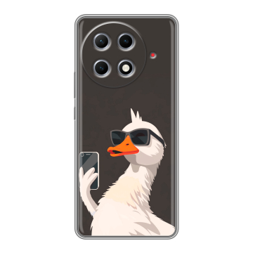 Силиконовый чехол на Tecno Camon 30S Pro с принтом утка в очках