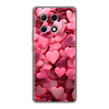 Силиконовый чехол на Tecno Camon 30S Pro с принтом розовые сердечки