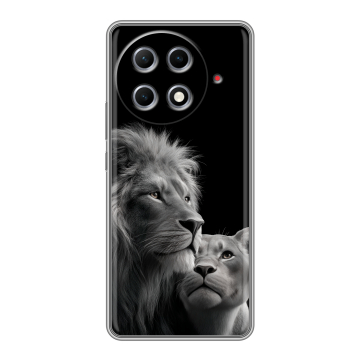 Силиконовый чехол на Tecno Camon 30S Pro с принтом Лев кошки
