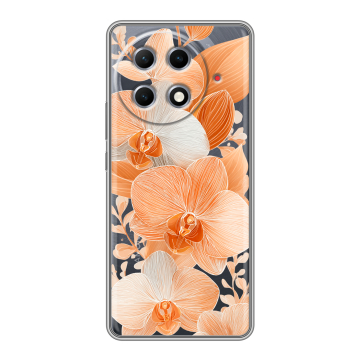 Силиконовый чехол на Tecno Camon 30S Pro с принтом Бежевые цветы