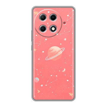 Силиконовый чехол на Tecno Camon 30S Pro с принтом Розовый космос