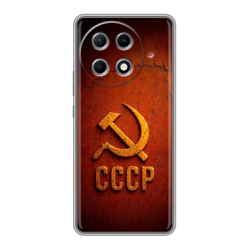 Силиконовый чехол на Tecno Camon 30S Pro с принтом Флаг Герб СССР