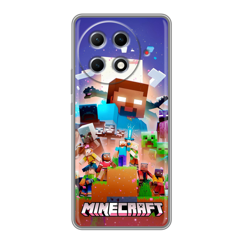 Силиконовый чехол на Tecno Camon 30S Pro с принтом Майнкрафт Minecraft Силиконовый чехол на Tecno Camon 30S Pro с принтом Майнкрафт Minecraft