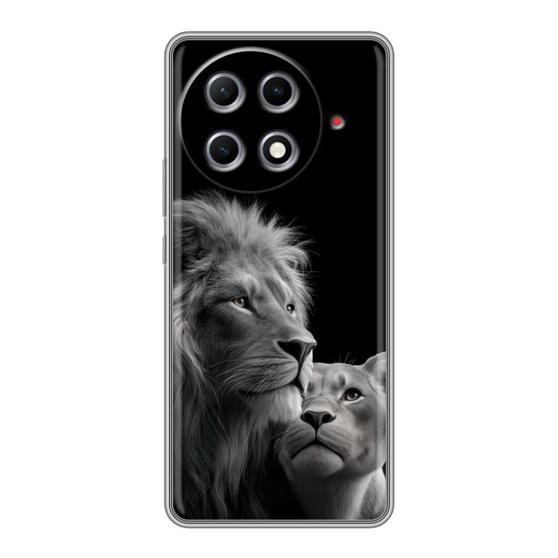 Силиконовый чехол на Tecno Camon 30S Pro с принтом Лев кошки Силиконовый чехол на Tecno Camon 30S Pro с принтом Лев кошки