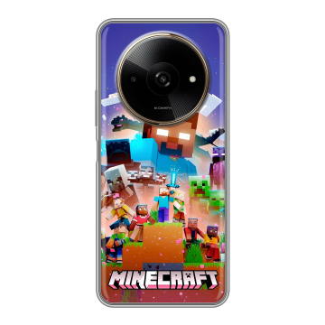Силиконовый чехол на Poco C61 с принтом Майнкрафт Minecraft Силиконовый чехол на Poco C61 с принтом Майнкрафт Minecraft