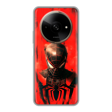 Силиконовый чехол на Poco C61 с принтом человек паук spiderman