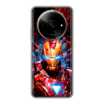 Силиконовый чехол на Poco C61 с принтом Железный человек Ironman