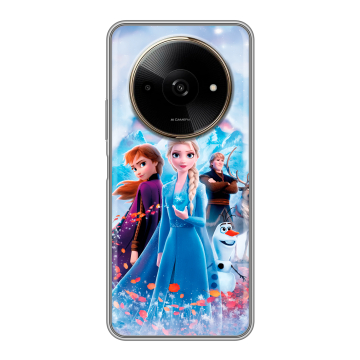 Силиконовый чехол на Poco C61 с принтом Холодное сердце Frozen