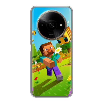 Силиконовый чехол на Poco C61 с принтом Майнкрафт Minecraft Силиконовый чехол на Poco C61 с принтом Майнкрафт Minecraft