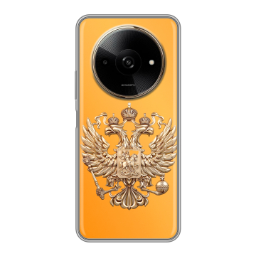 Силиконовый чехол на Poco C61 с принтом Герб Флаг России Силиконовый чехол на Poco C61 с принтом Герб Флаг России