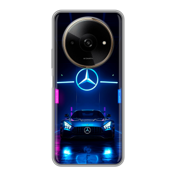 Силиконовый чехол на Poco C61 с принтом Mercedes Мерседес